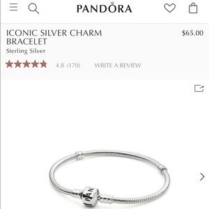 Silver Pandora charm bracelet